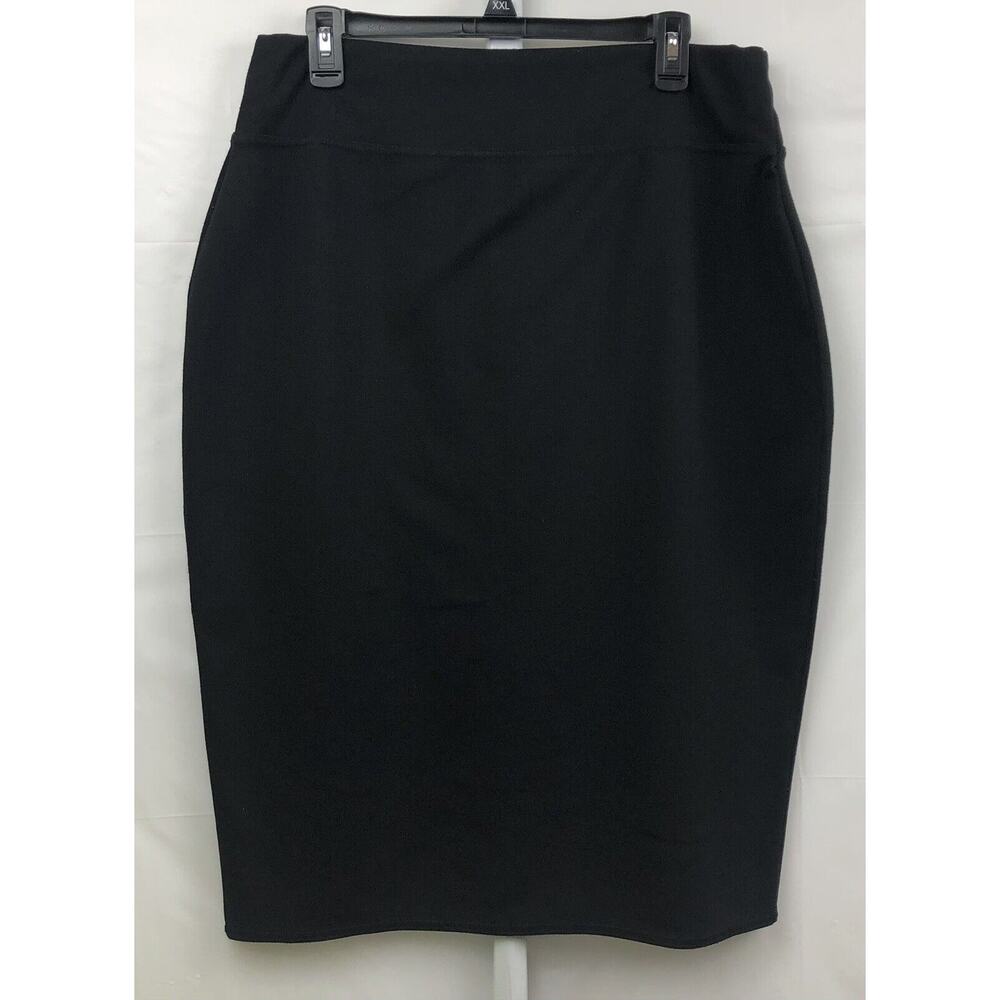 Worthington Pencil Skirt Women XL Black Stretch Knit Wide Band Career Workwear - Picture 12 of 12